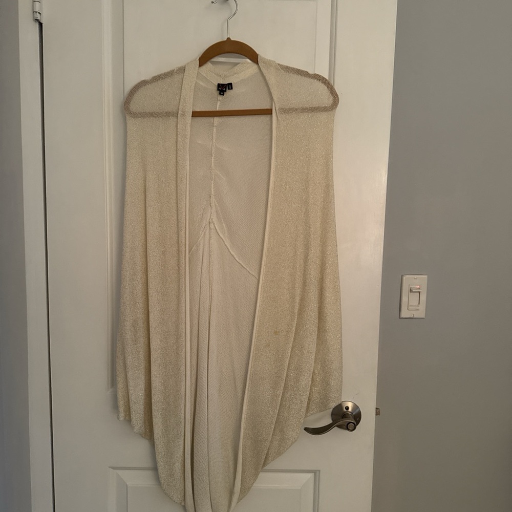 Elegant Cream Open-Front Sweater